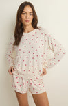 BE MINE HEART LS TOP-z supply,heart pajama top,long sleeves,round neck,cuffed wrists and waist