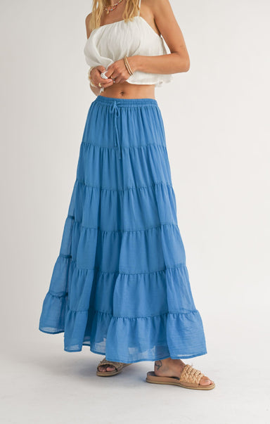 Coastal Tiered Maxi Skirt - shopatgrace.com