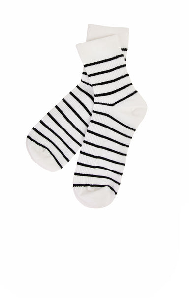 Classic Stripe Ankle Socks Black & White - shopatgrace.com