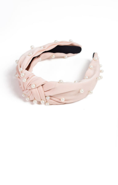 Pearl Knot Headband Blush - shopatgrace.com