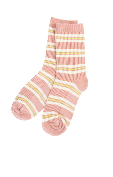 Pink Stripe Socks Pink - shopatgrace.com