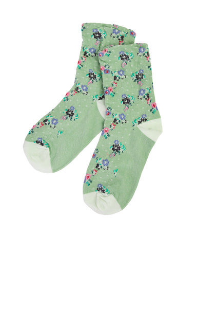 Pop Floral Socks Mint - shopatgrace.com