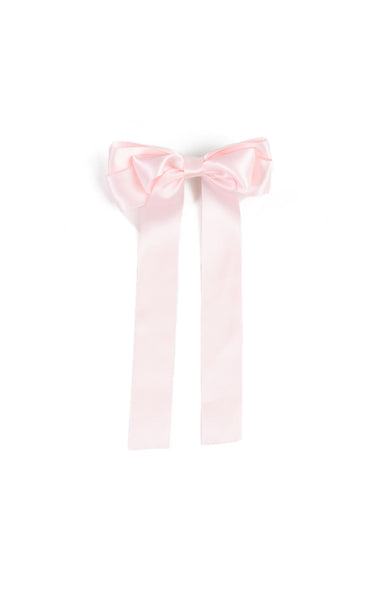 Satin Bow Clip Pink - shopatgrace.com