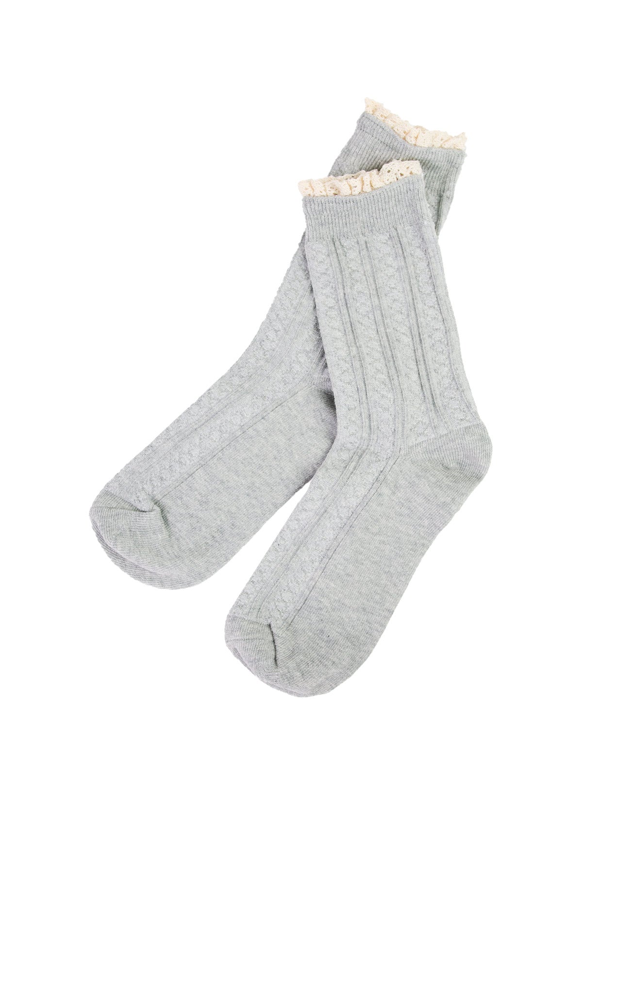 Solid Ruffle Socks Grey - shopatgrace.com