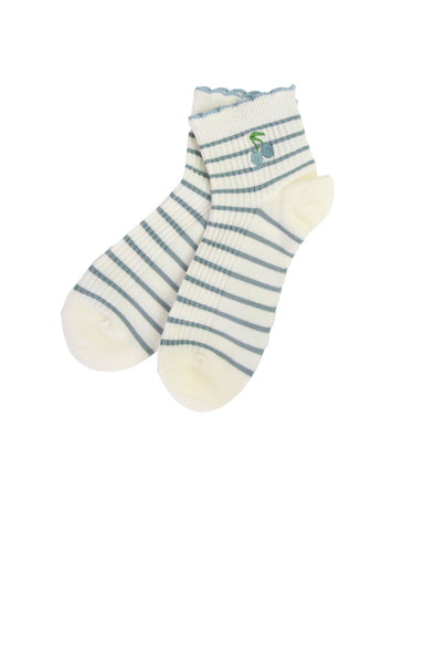Stripe Ankle Socks Blue - shopatgrace.com