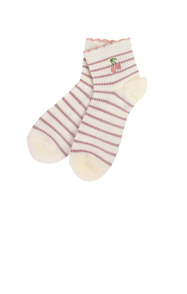 Stripe Ankle Socks Pink - shopatgrace.com