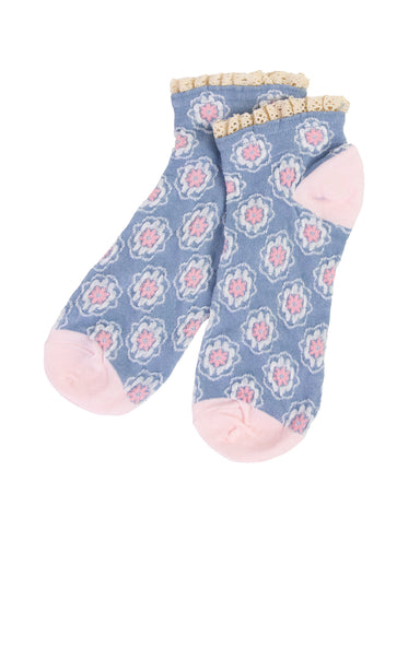 Tile Ankle Socks Denim - shopatgrace.com