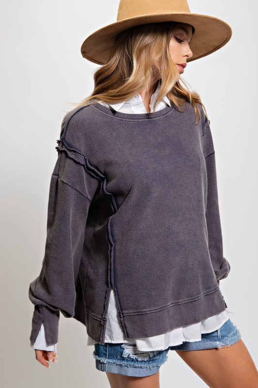 Andrea Washed Cotton Pullover -  ShopatGrace.com