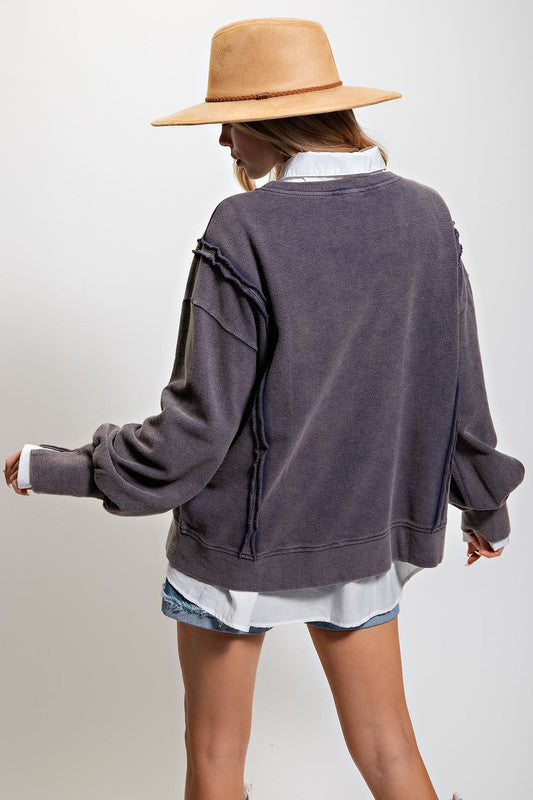 Andrea Washed Cotton Pullover -  ShopatGrace.com
