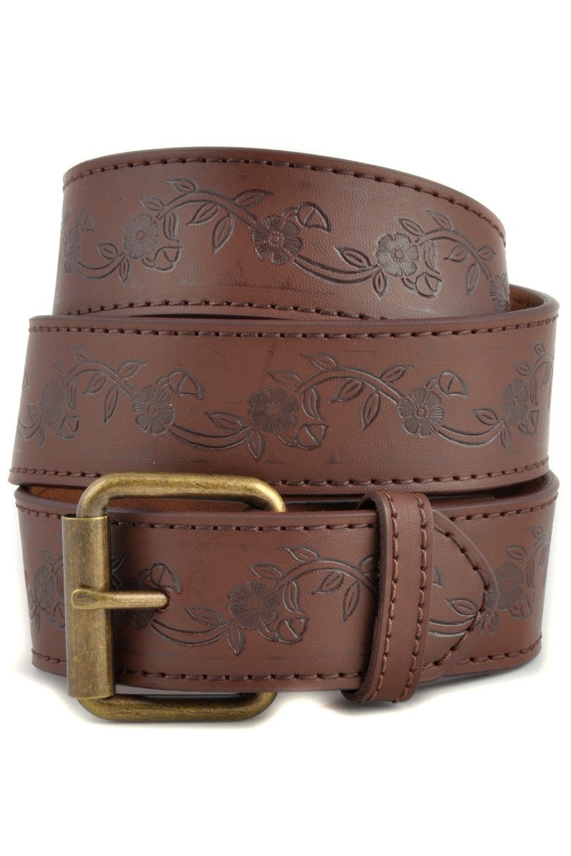 Embossing Leather Belt With Filigree Pattern -  ShopatGrace.com