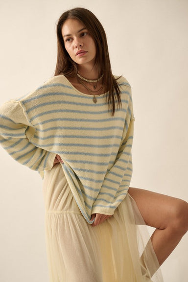 Camila Striped Oversized Sweater - shopatgrace.com