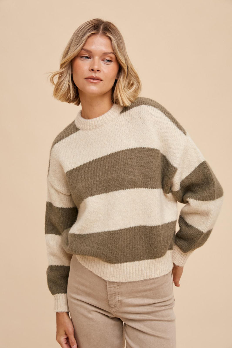 Gabby Striped Knitted Sweater -  ShopatGrace.com