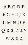 Black alphabet letters on a white background