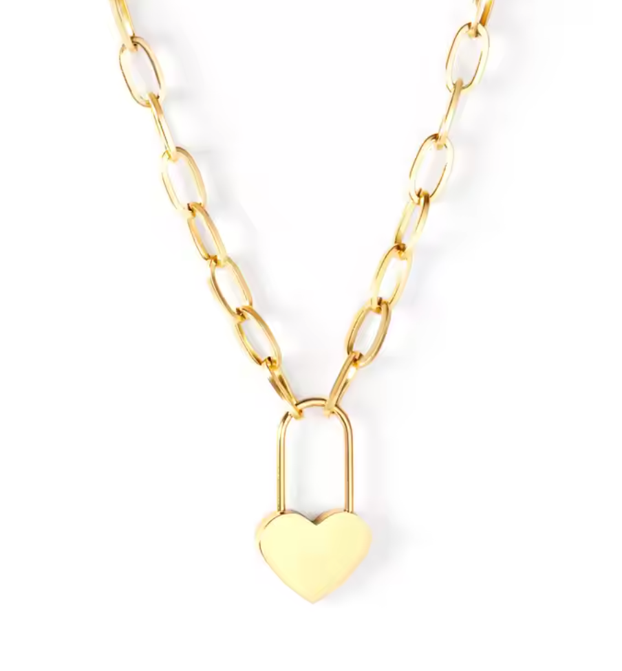 Heart Lock Link Necklace
