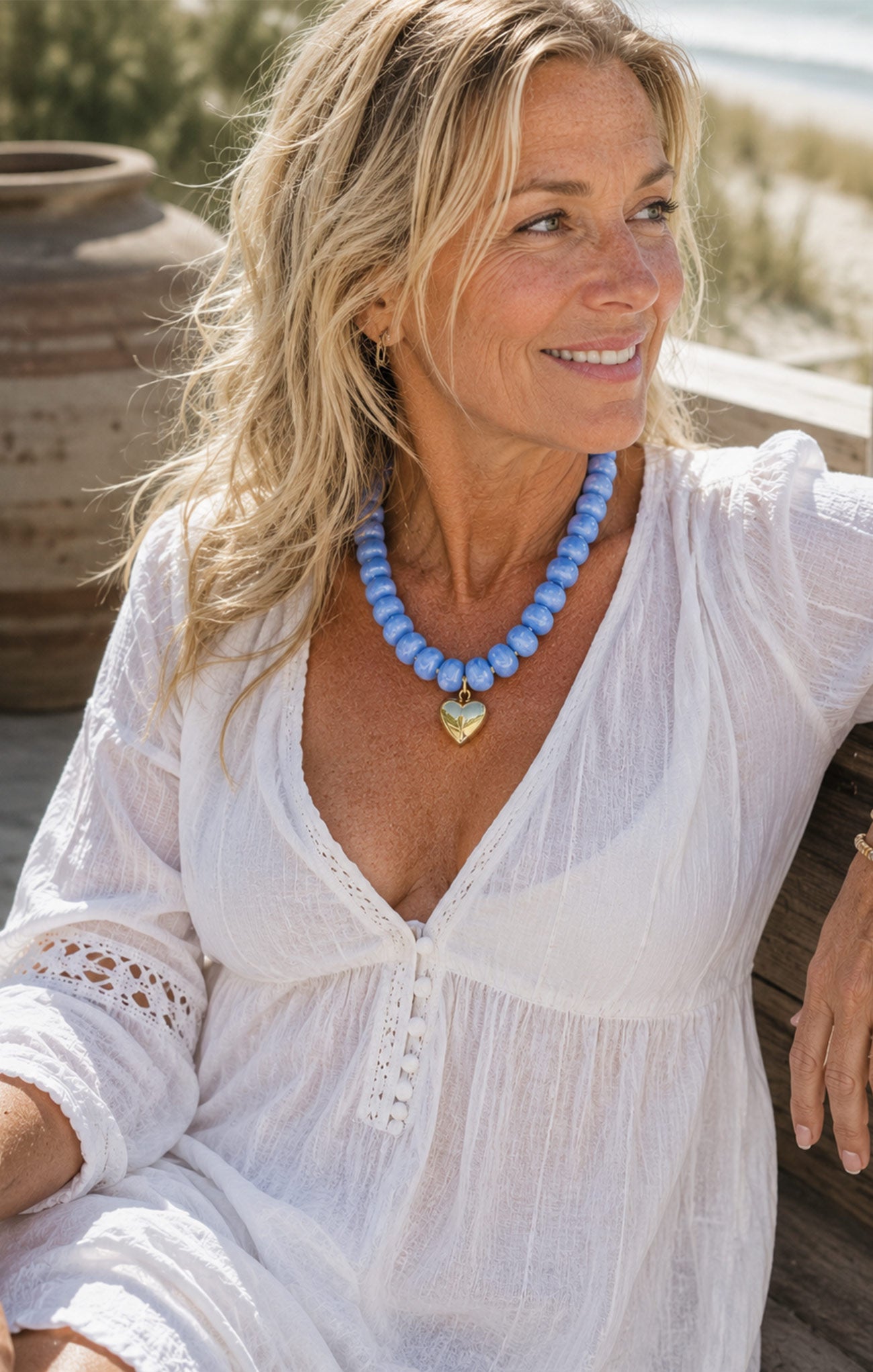 Luna Blue Heart Necklace