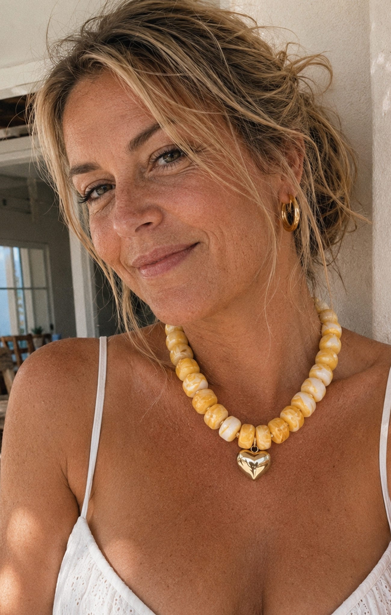 Sunny Lemon Heart Necklace