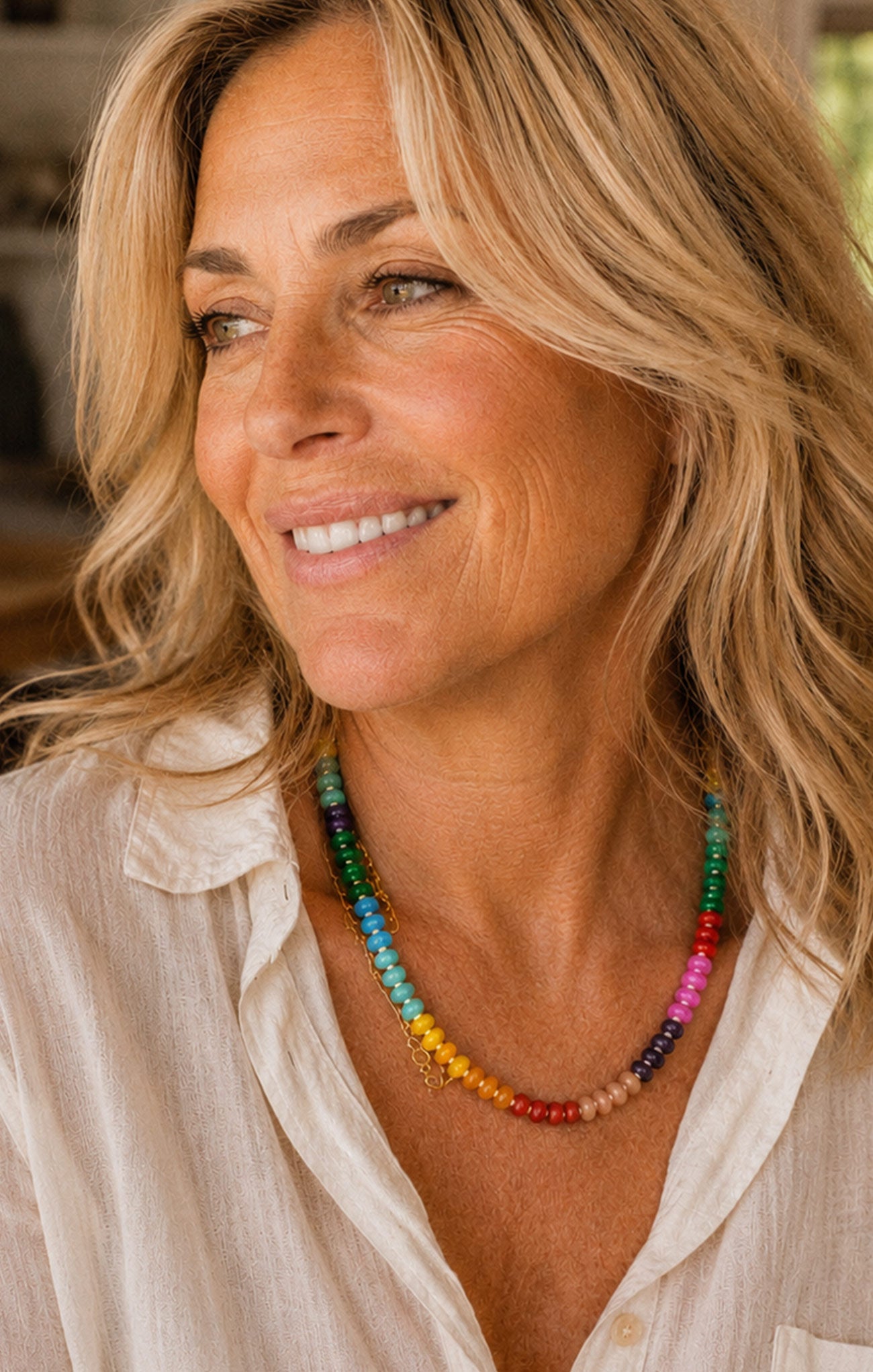 Zara Rainbow Bead Necklace