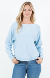 Shop At Grace, Dreamers Cropped Pullover Sweater, Heather Electric Blue