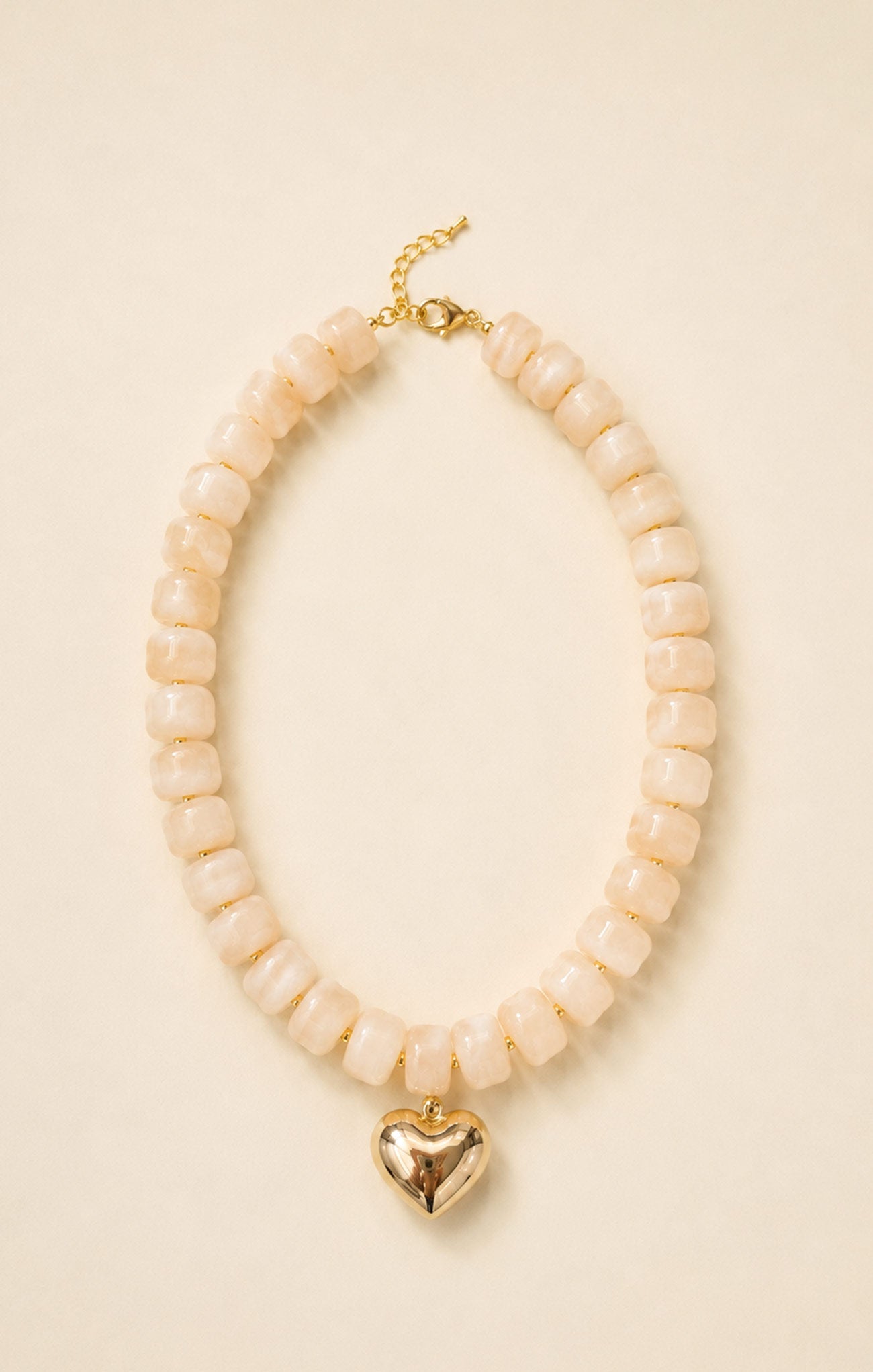 Ivory Cream Heart Necklace