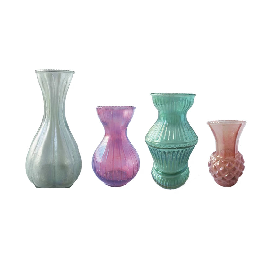 Debossed Glass Vases - Jewel