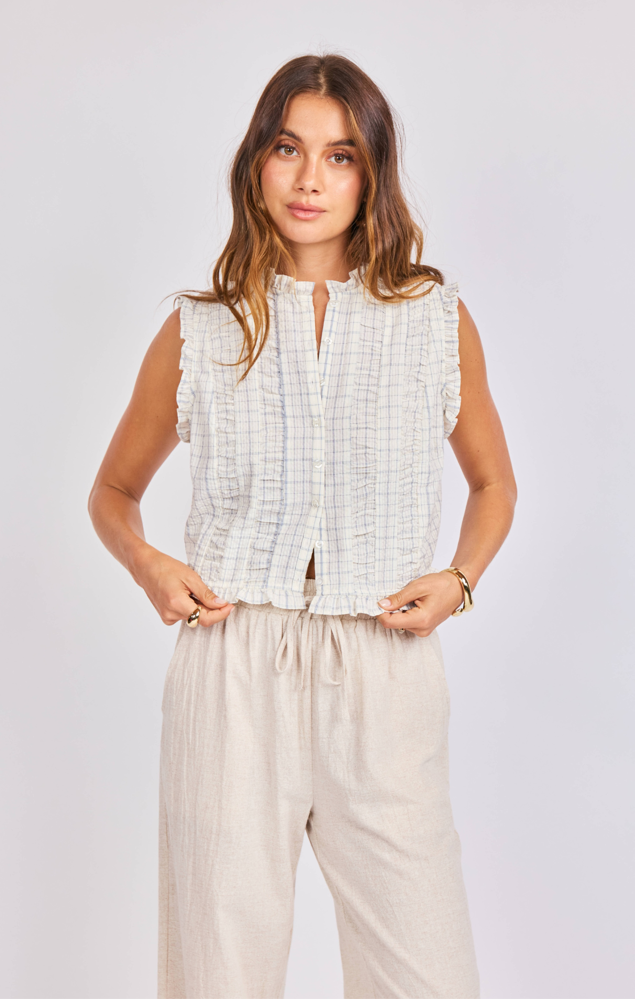 sho-at-grace-starboard-ruffled-top-dusty-blue-ivory-front