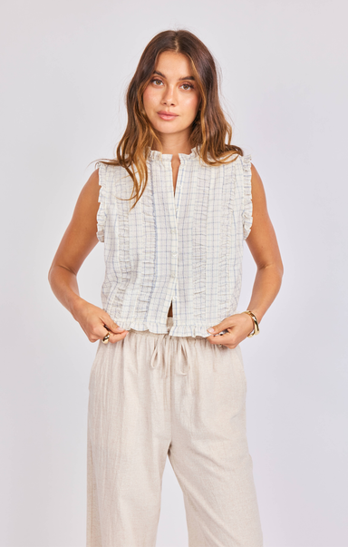 sho-at-grace-starboard-ruffled-top-dusty-blue-ivory-front