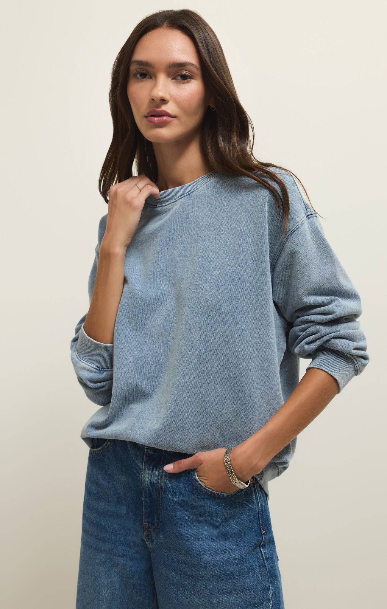 Boyfriend Denim Sweatshirt