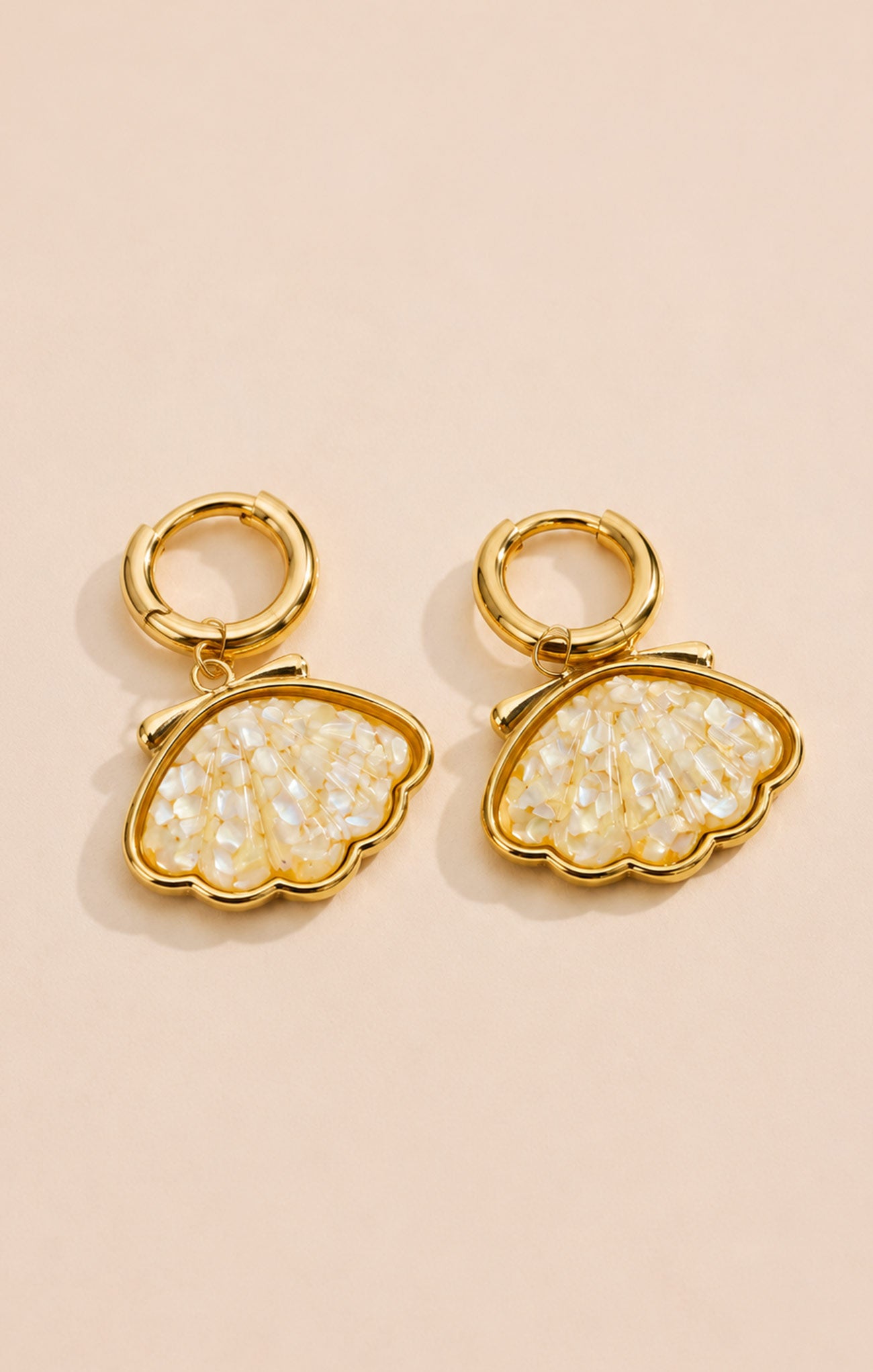Celeste Scallop Shell Hoop Earrings