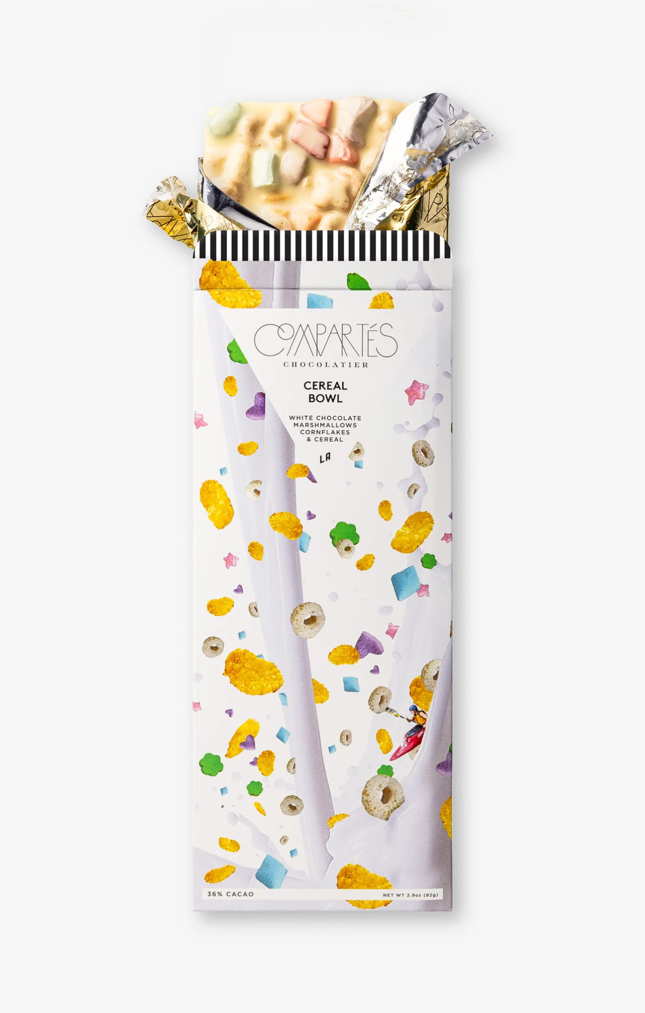 Cereal bowl packaging with colorful design on a white background