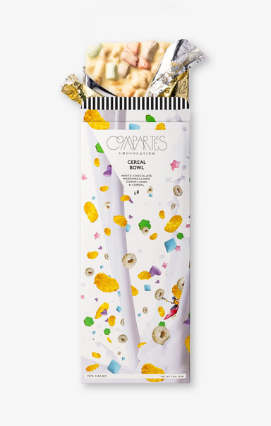 Cereal bowl packaging with colorful design on a white background