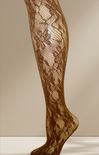 Brown lace tights on a beige background