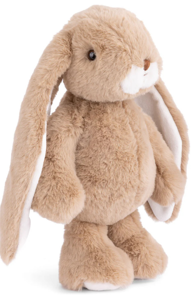 Plush toy rabbit with long ears on a white background