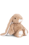 Plush brown bunny toy on a white background