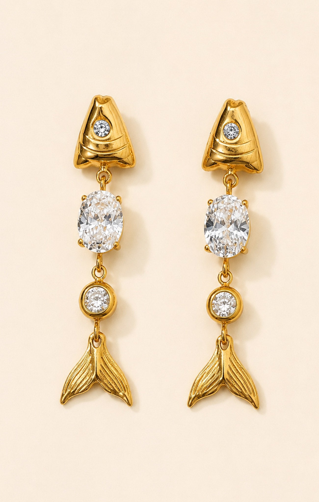 Glitzy Fish Stud Earrings