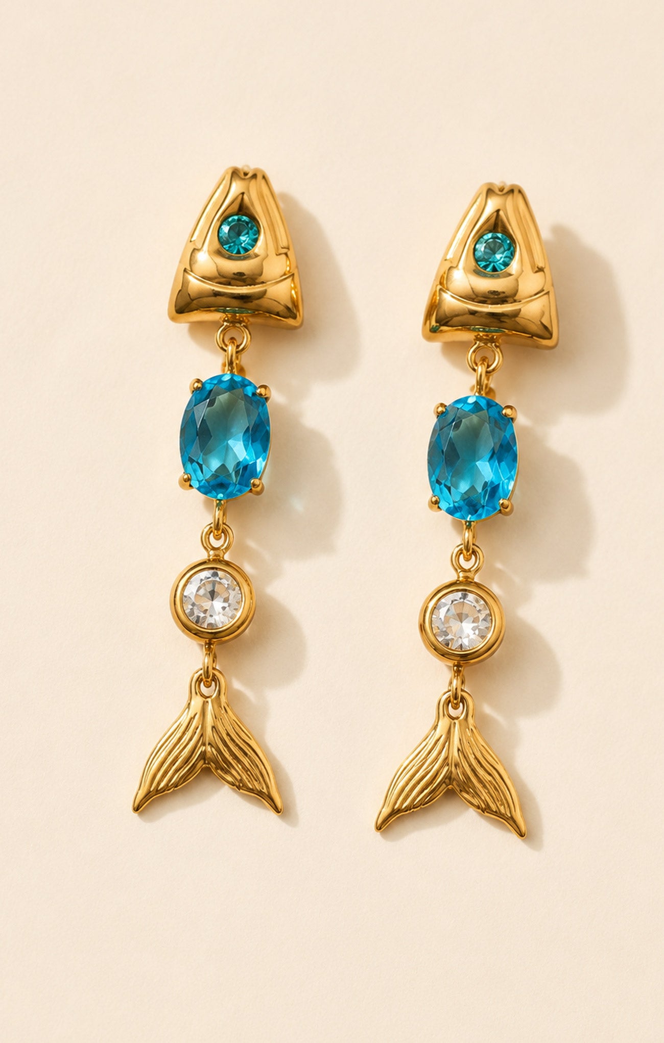 Glitzy Fish Stud Earrings