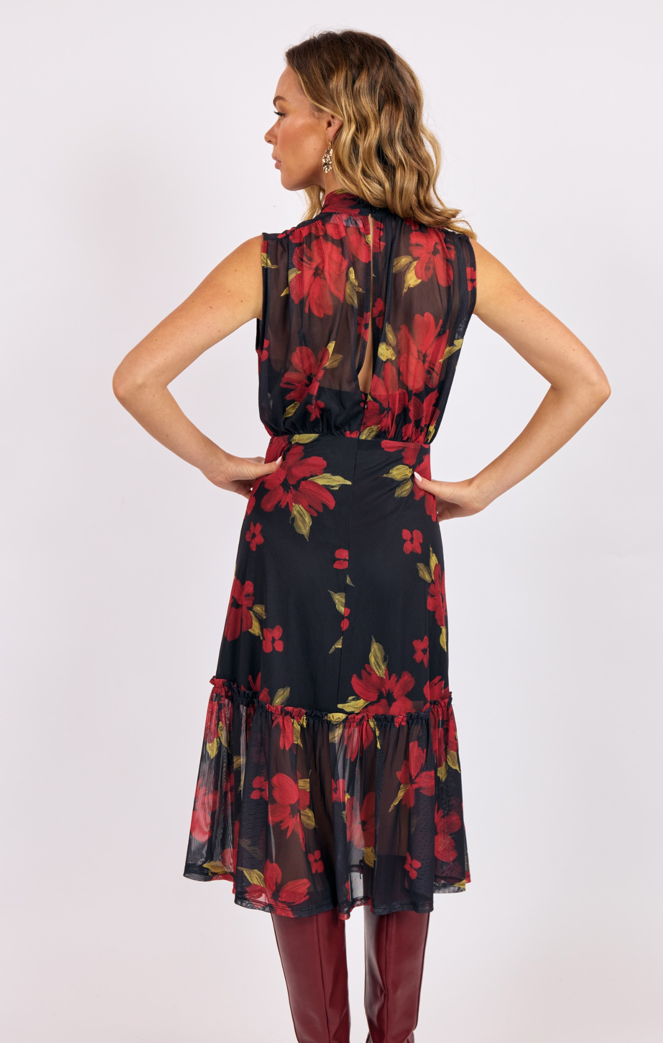 Gypset Glamour High Neck Midi Dress