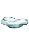 Blue glass bowl on a white background