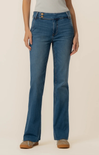 woman in jeans on white background