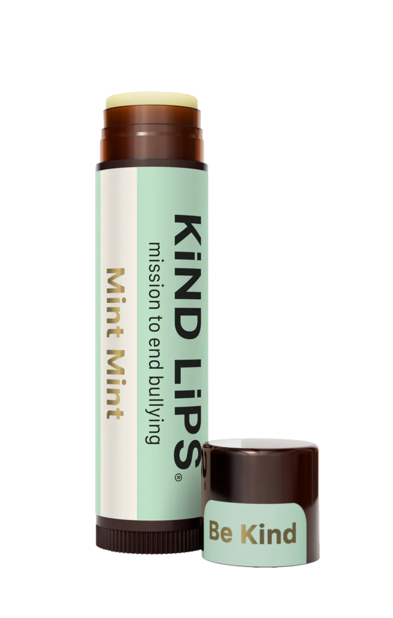 Lip balm with 'Kind Lips' branding on a white background