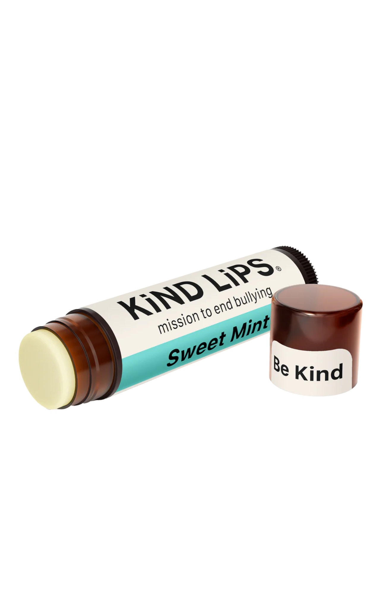 Lip balm with 'Kind Lips' branding on a white background