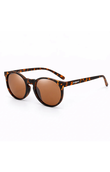 brown sunglasses on white background