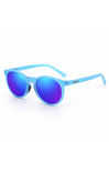 blue sunglasses on white background