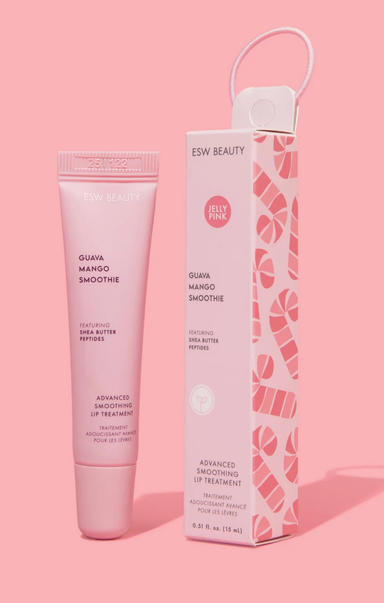 Skincare product with packaging on a pink background