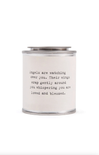 Candle with text on a white background