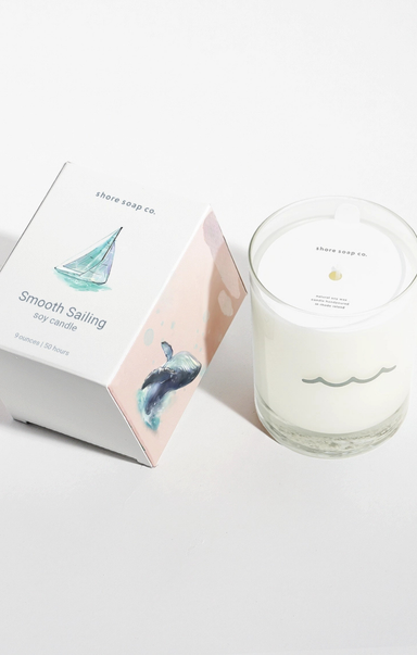 candle smooth sailing on white background 