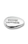grey pebble with choose happiness on it with white background