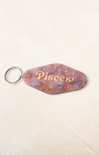 Keychain with 'Pisces' text on a pastel gradient background