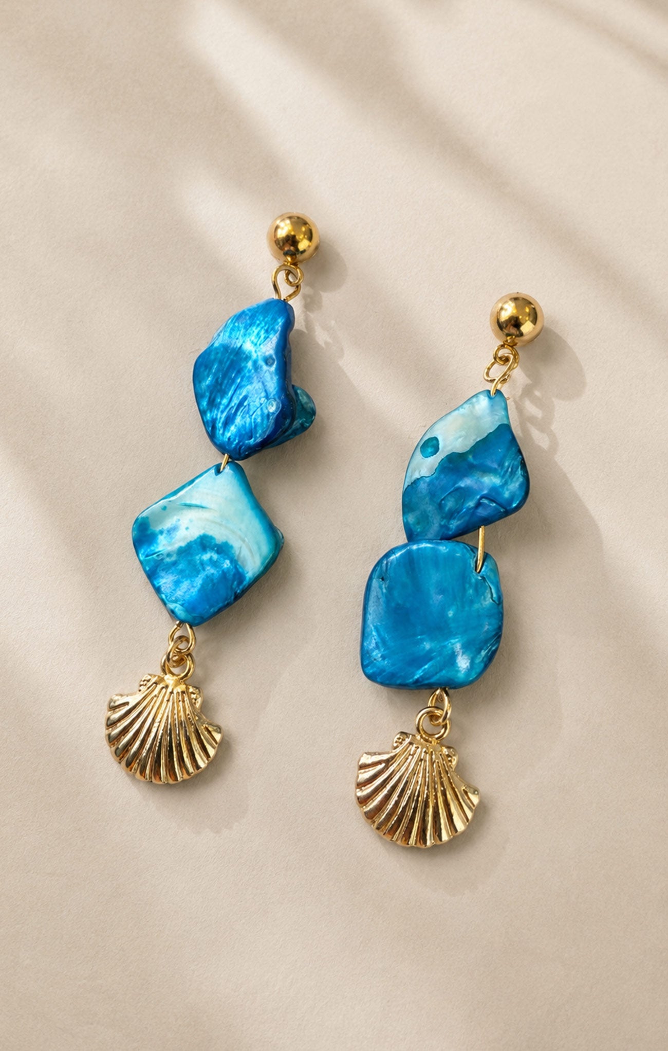 Turquoise Shell Drop Earrings