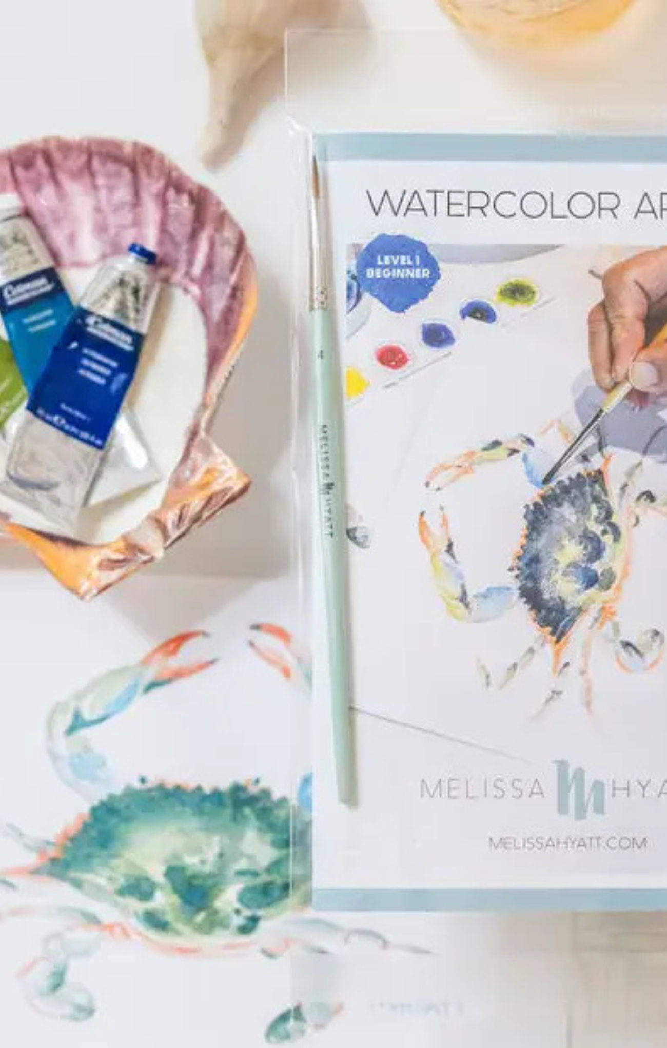 shop-at-grace-Watercolor-art-kit-paint-a-blue-claw-crab