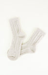 Pair of white socks on a white background